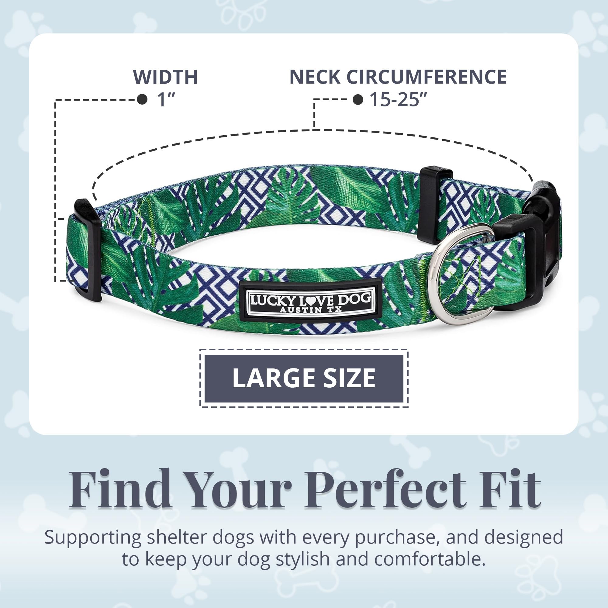 Amazon.com : Lucky Love Dog Collar, Beautiful & Vivid Pattern